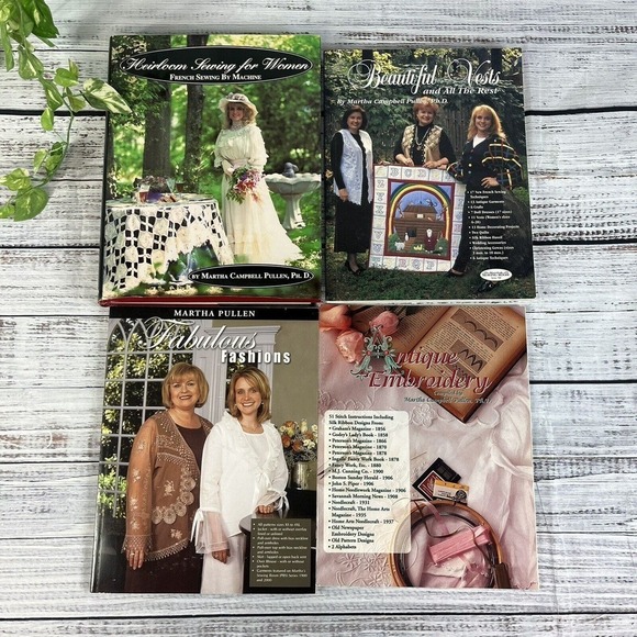 Vintage Martha Pullen 4pc Book Bundle Heirloom French Sewing Vests Embroidery - Picture 1 of 16